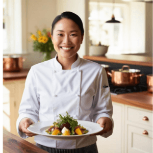 cooking in the kitchen