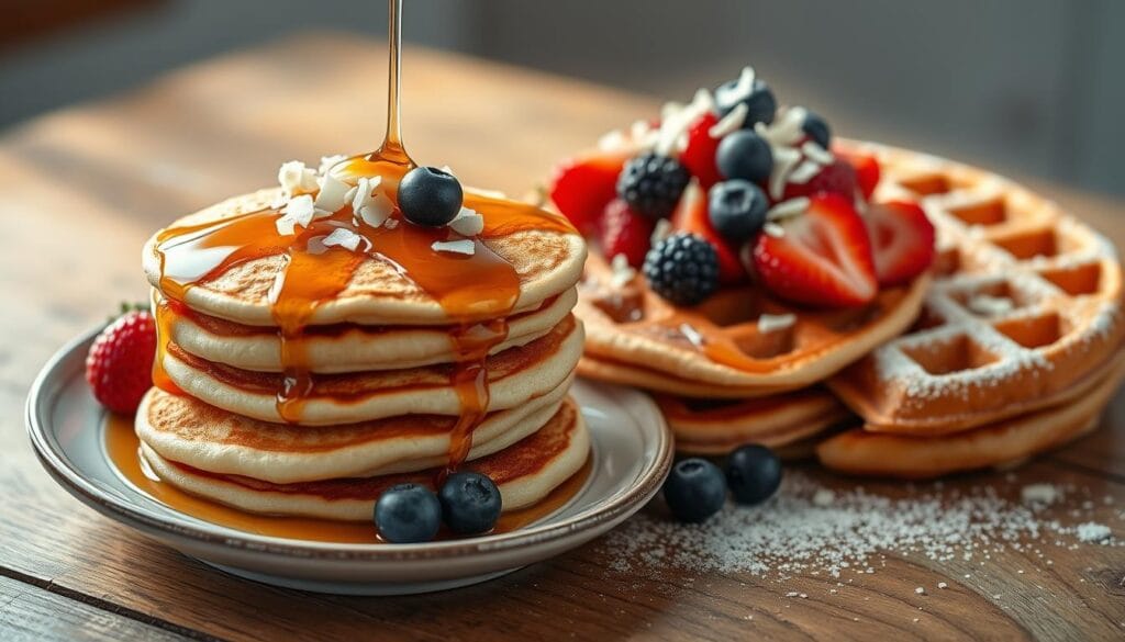 Vegan pancakes and waffles